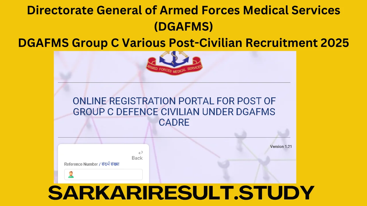 DGAFMS Various Post Recruitment 2025 Admit Card
