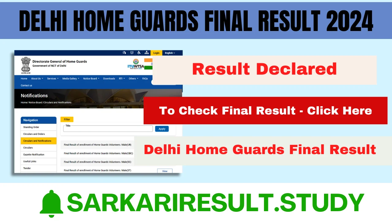 Delhi Home Guards Final Result 2024