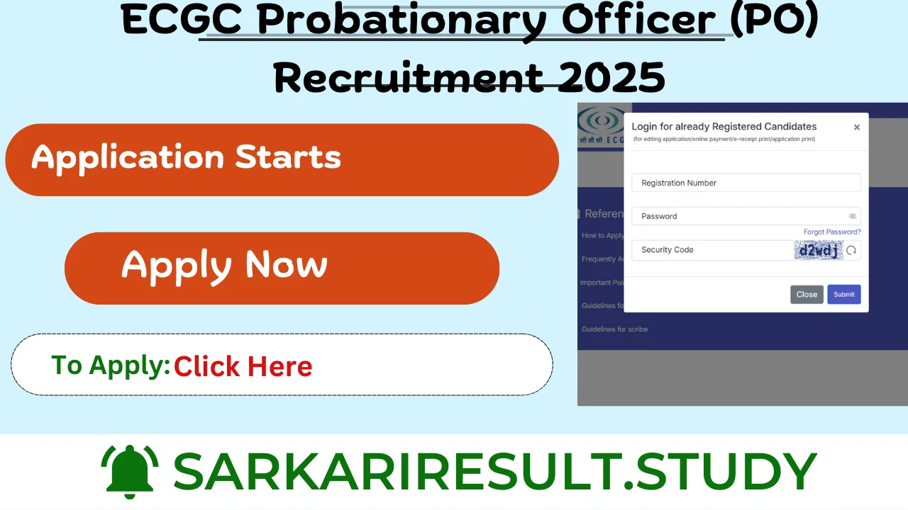 ECGC Probationary Officer (PO) Recruitment 2025
