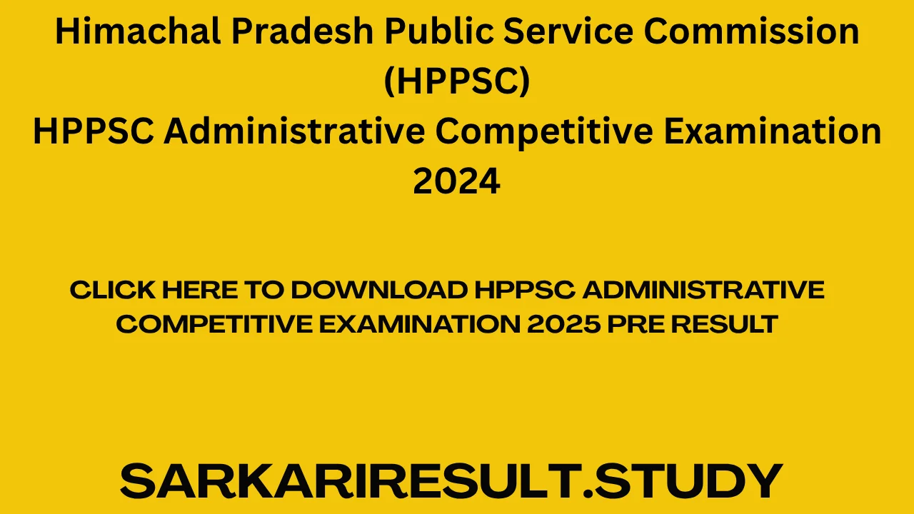 HPPSC Administrative Competitive Examination 2025 Pre Result