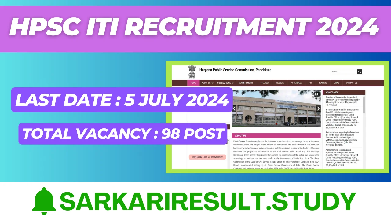 HPSC ITI Recruitment 2024