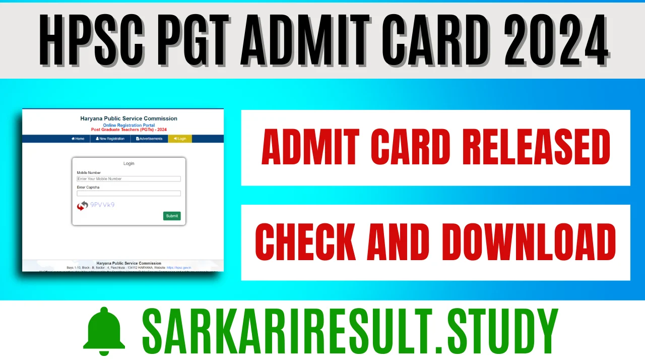 HPSC PGT Admit Card 2024