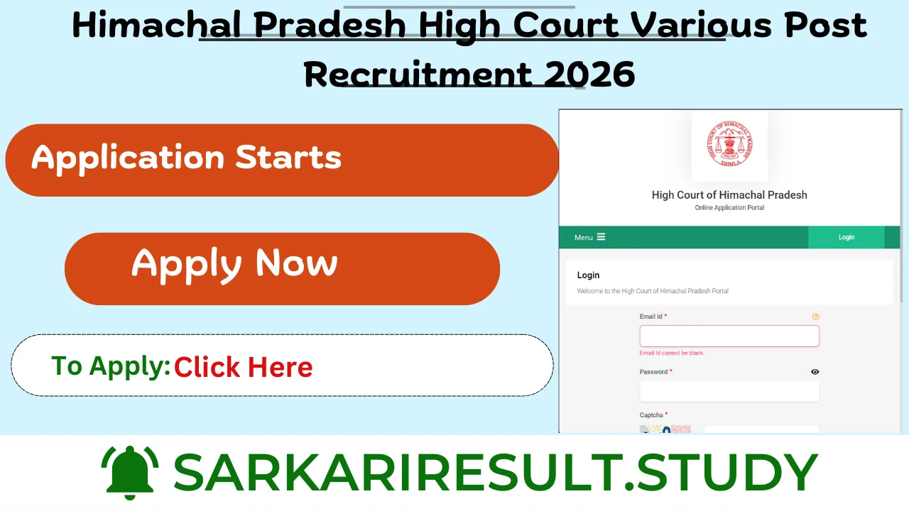 HP High Court Various Post Recruitment 2026