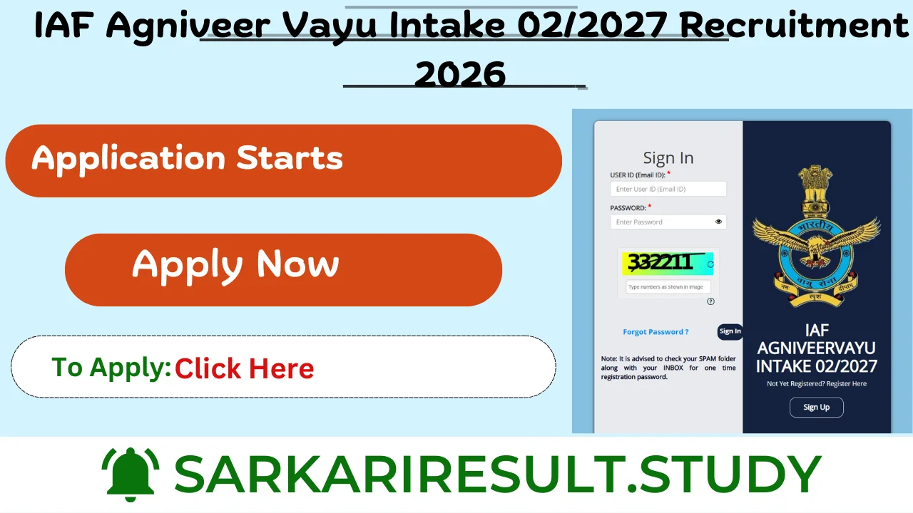  IAF Agniveer Vayu Intake 02/2027 Recruitment 2026 