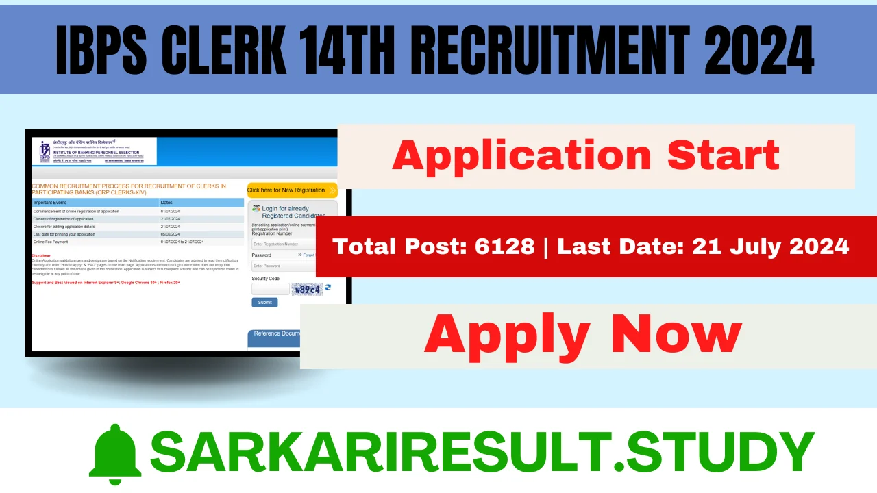 IBPS Clerk 14th Recruitment 2024
