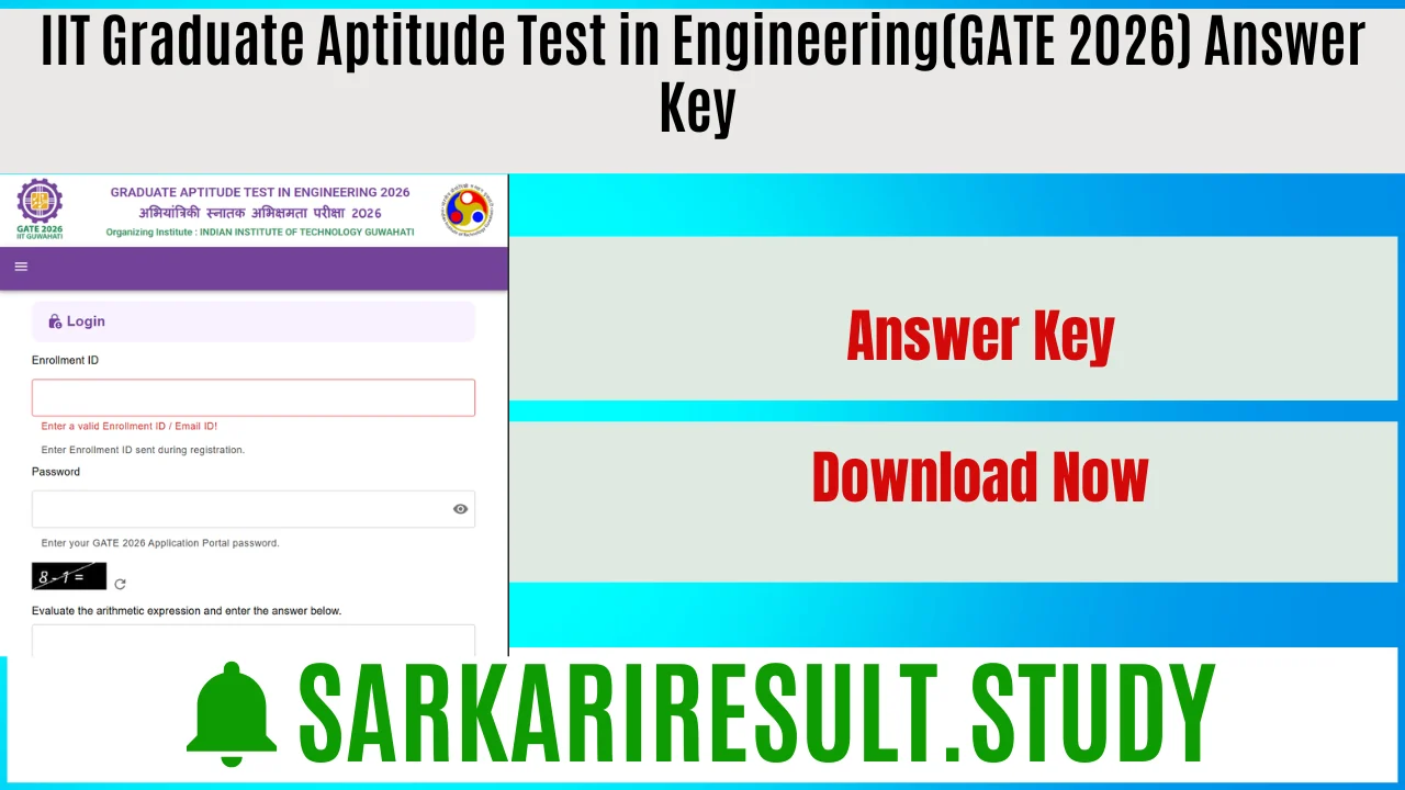 IIT Graduate Aptitude Test in Engineering(GATE 2026) Answer Key 