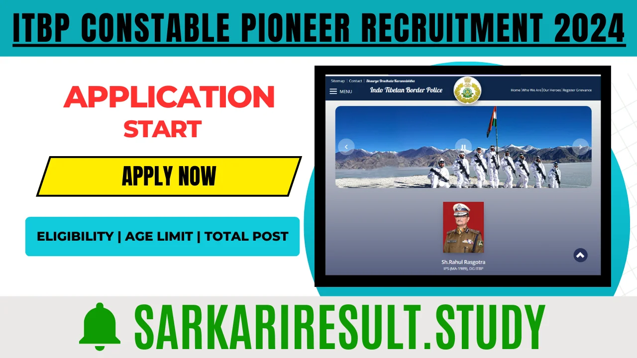 ITBP Constable Pioneer Recruitment 2024