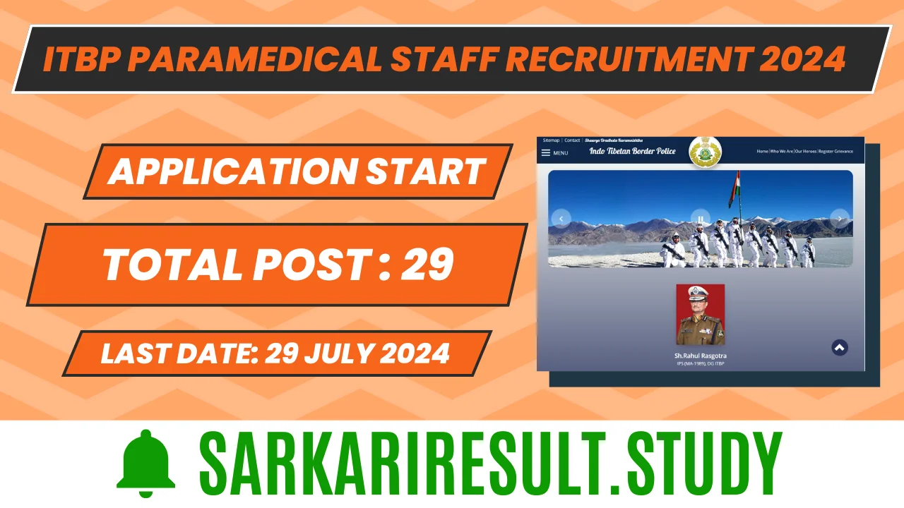 ITBP Paramedical Staff Recruitment 2024