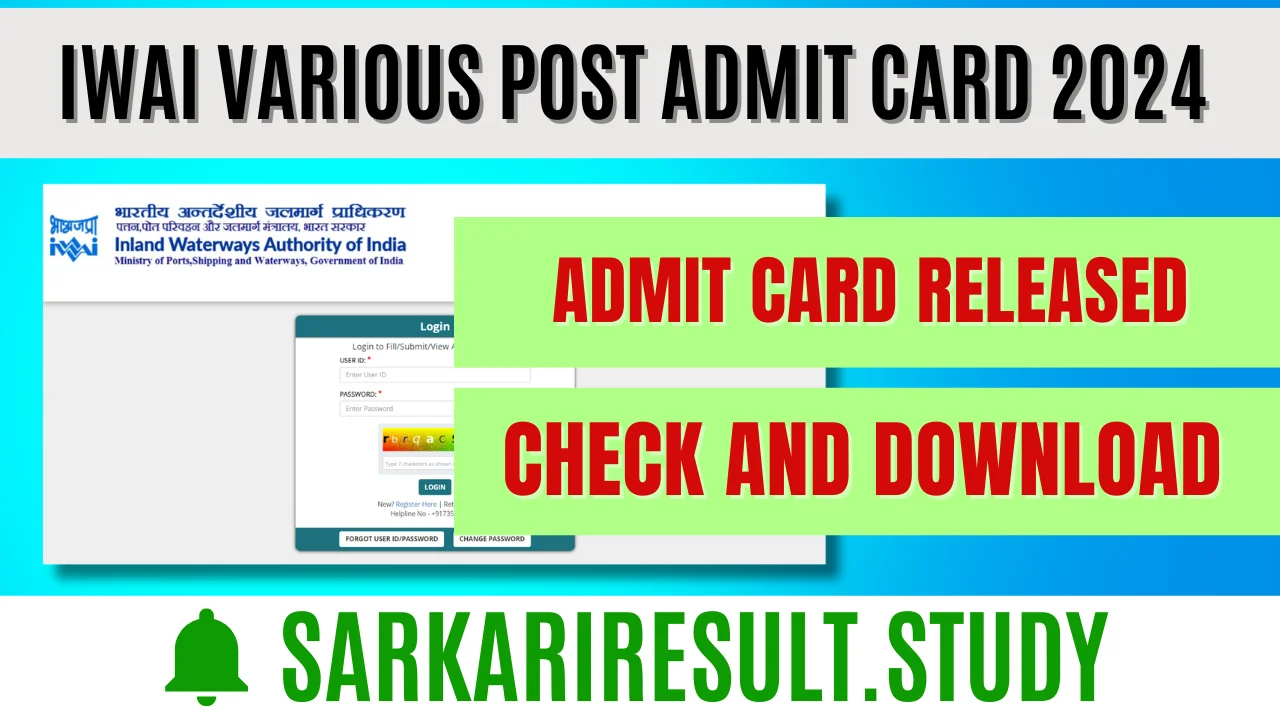 IWAI Various Post Admit Card 2024