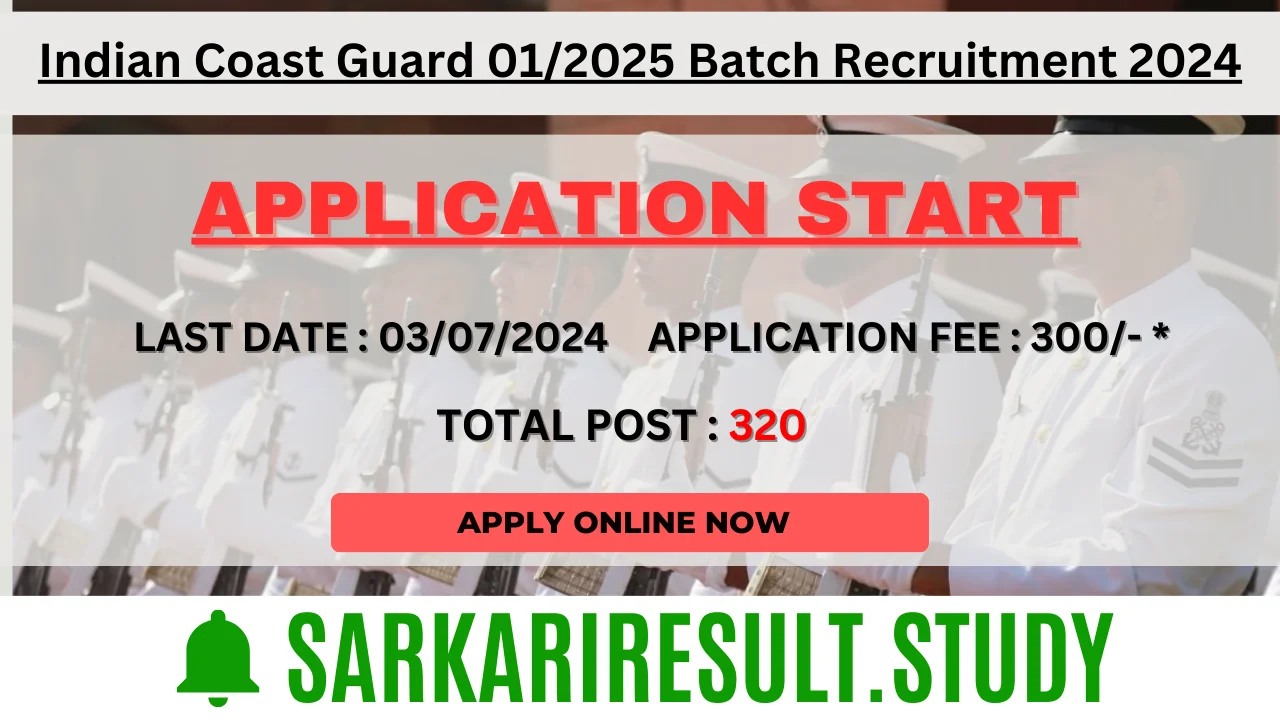 Indian Coast Guard 01/2025 Batch Recruitment 2024
