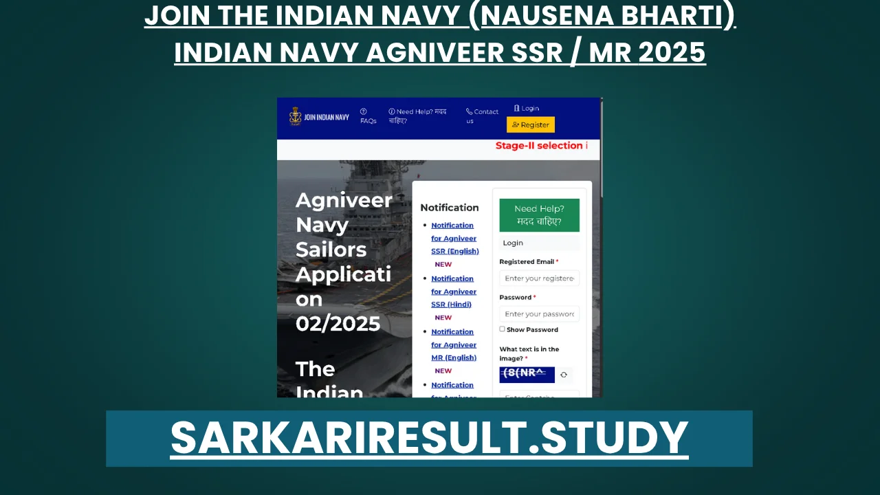 Indian Navy Agniveer SSR & MR 02/2025Batch Recruitment 2025 Result