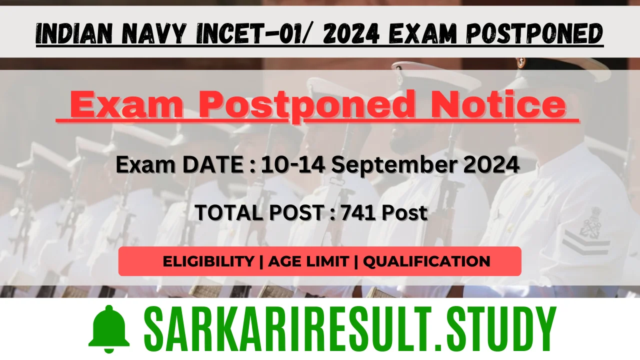 Indian Navy INCET-01/ 2024 Exam Postponed