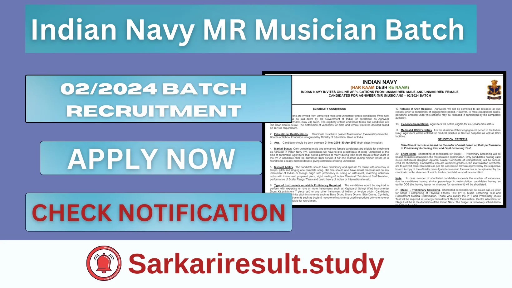 Indian Navy MR Musician Recruitment 2024