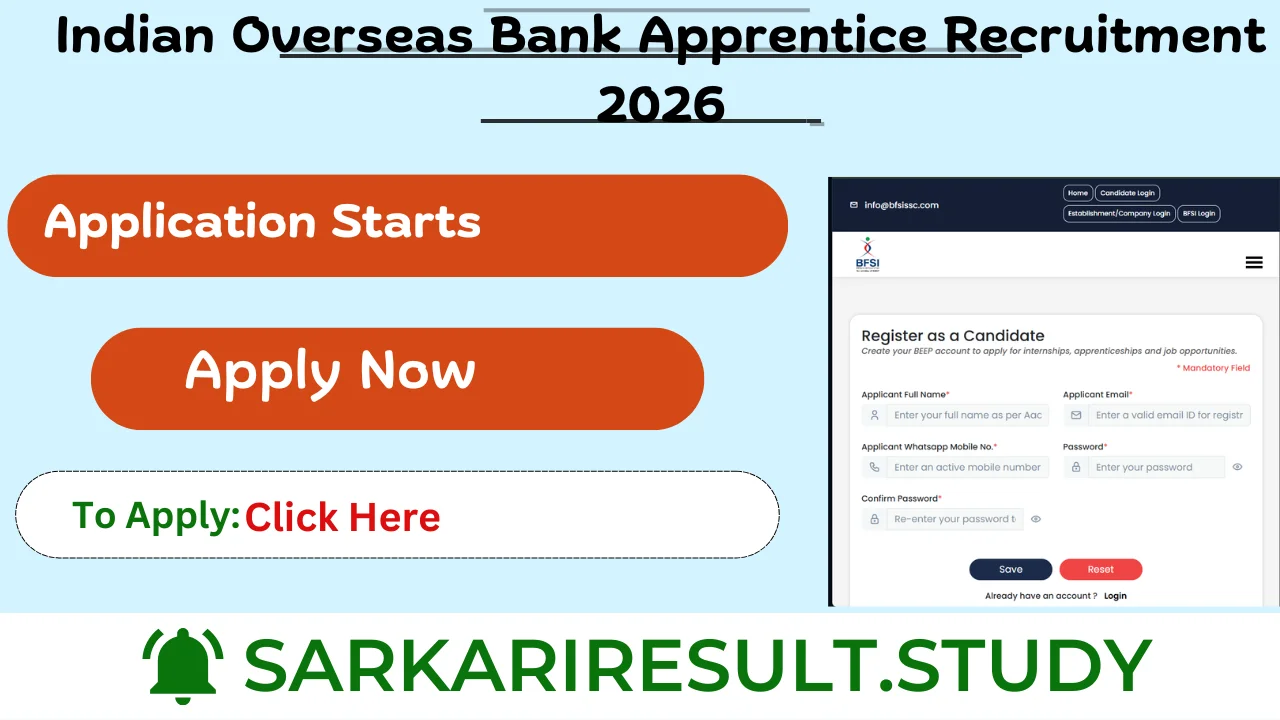 IOB Apprentice Recruitment 2026