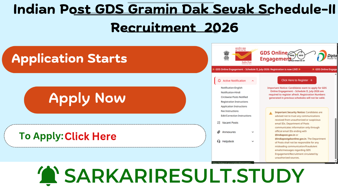 Indian Post GDS Schedule-II Recruitment 2026