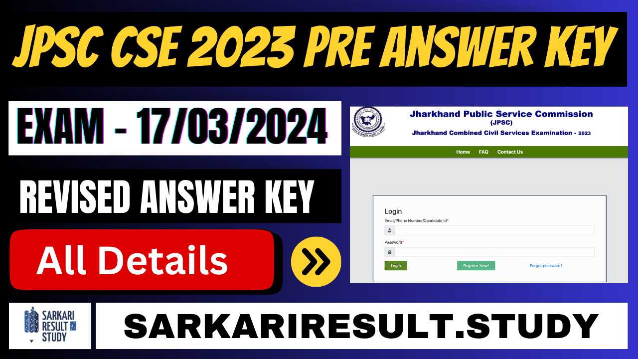 JPSC CSE 2023 Pre Answer Key