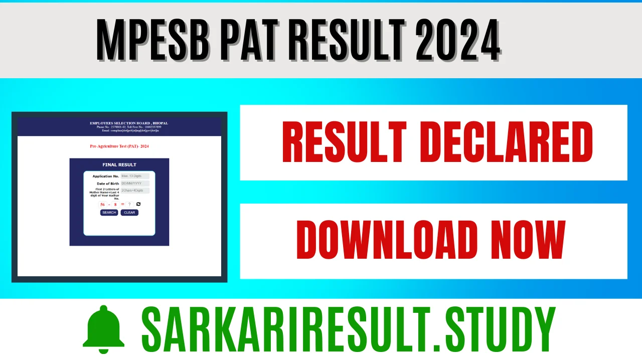 MPESB PAT Result 2024