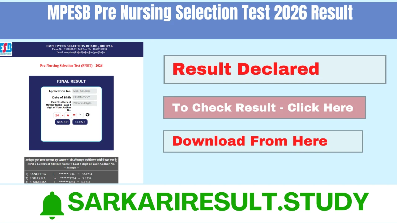 MPESB PNST 2026 Result