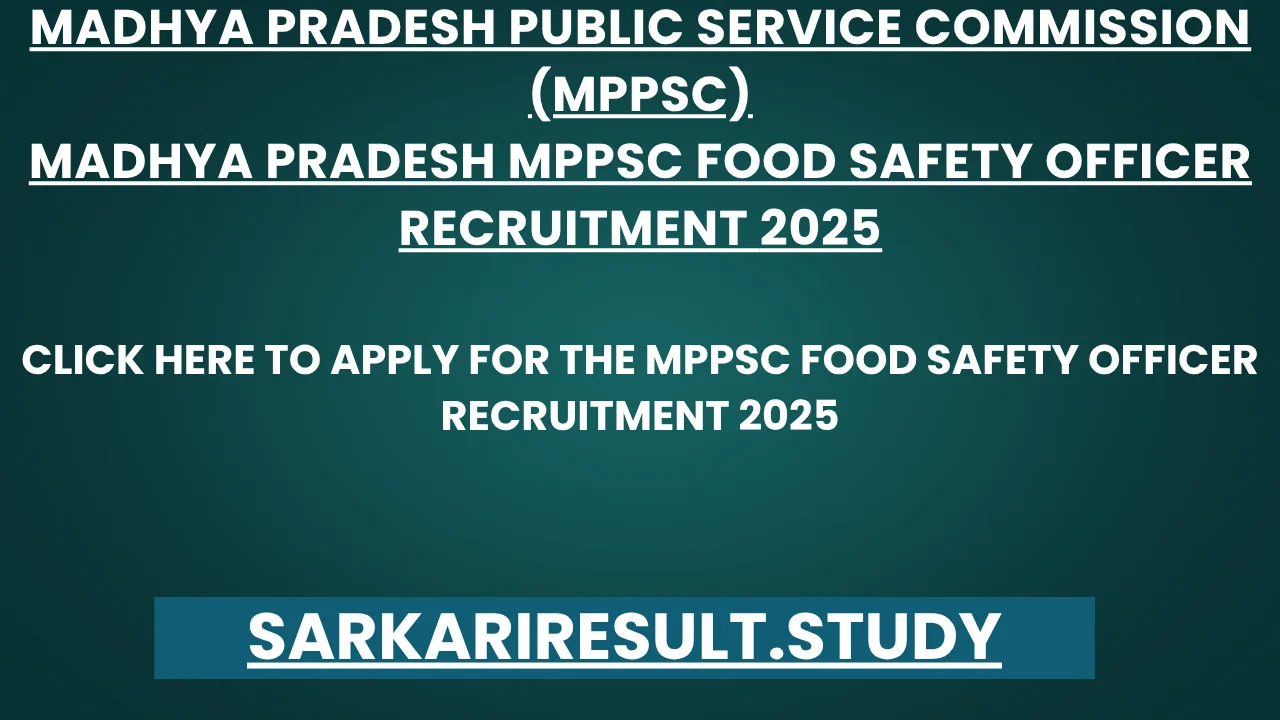 MPPSC FSO  Recruitment 2025