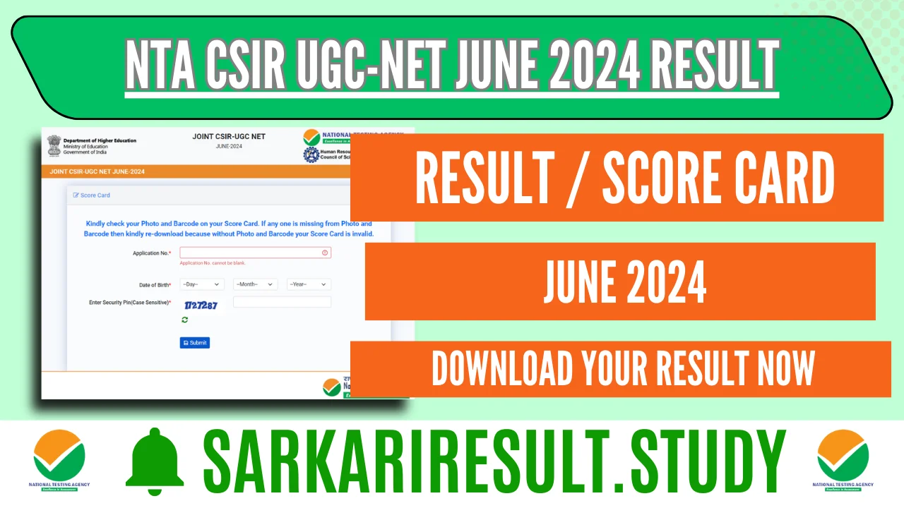 NTA CSIR UGC-NET June 2024 Result