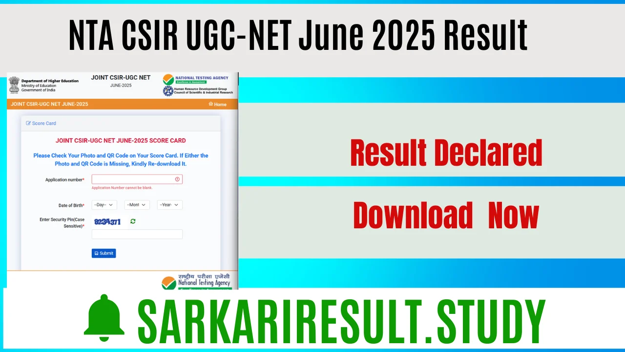 NTA CSIR UGC-NET June 2025 Result
