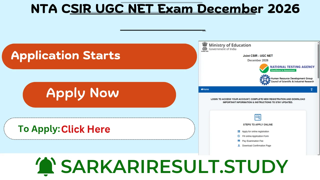 NTA CSIR UGC NET Exam December 2026