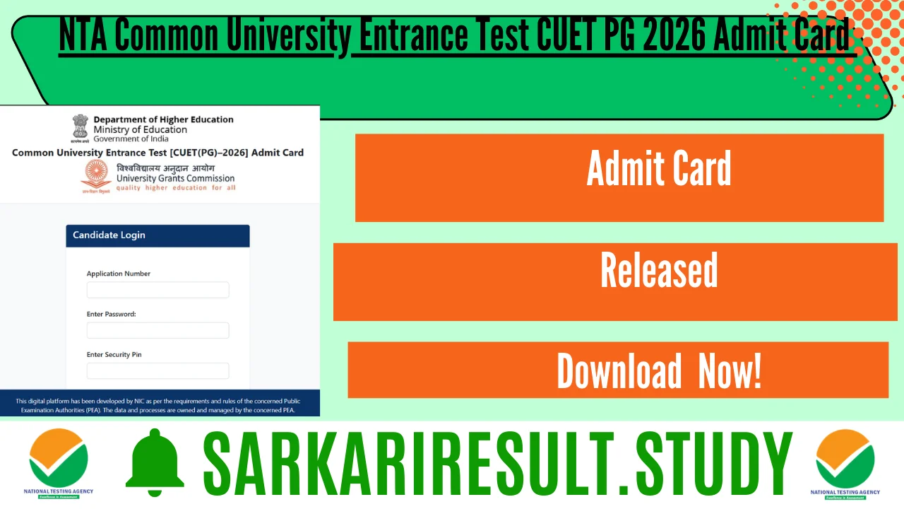 NTA CUET PG 2026 Admit Card 