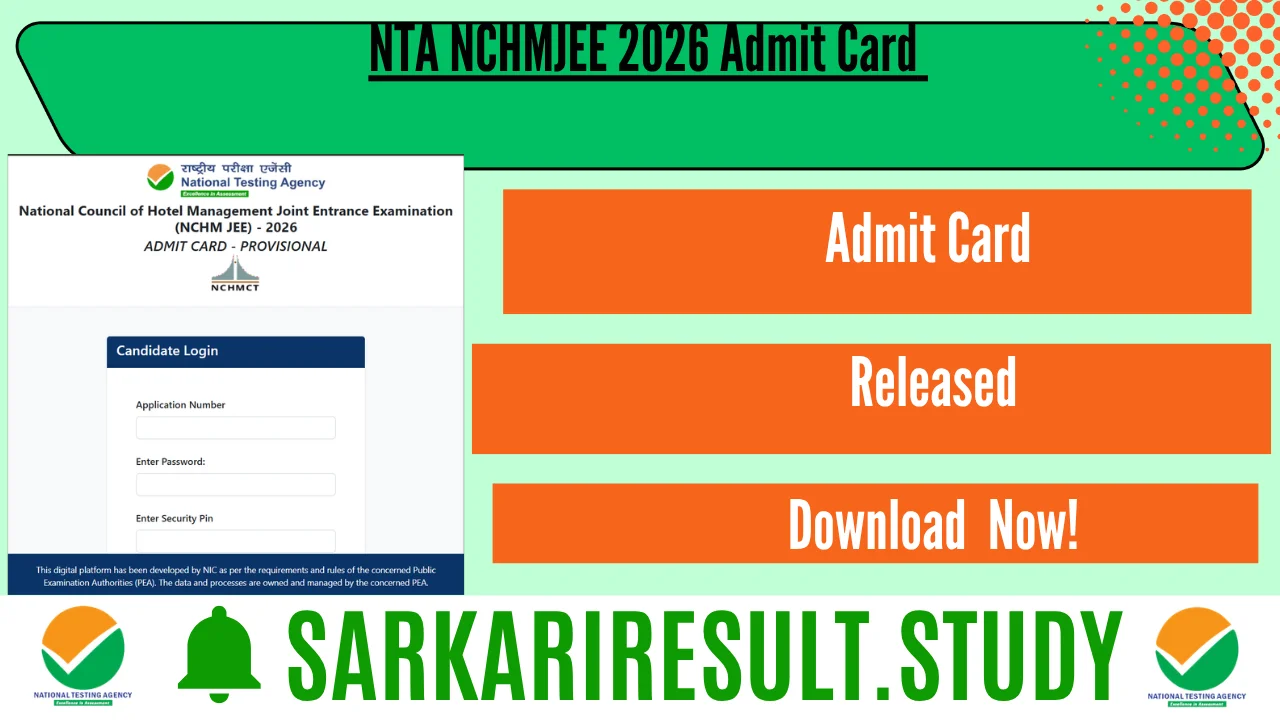 NTA NCHMJEE 2026 Admit Card 