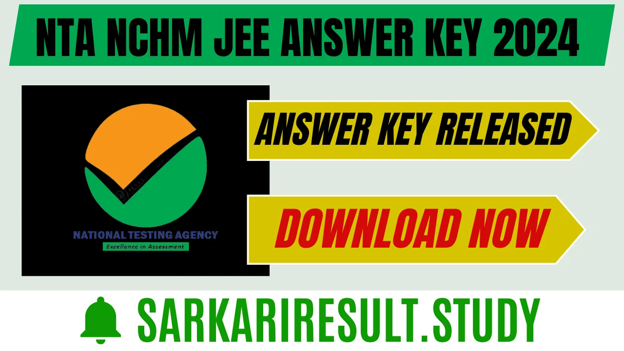 NTA NCHM JEE Answer Key 2024