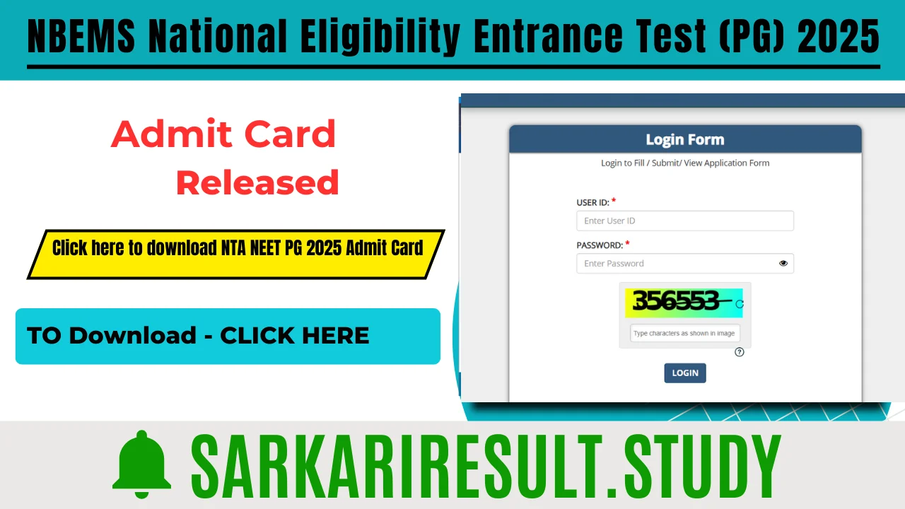 NTA NEET PG 2025 Admit Card