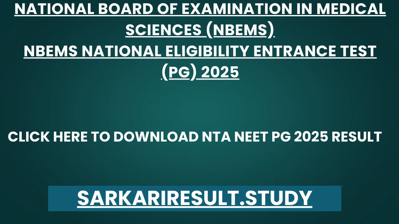 NTA NEET PG 2025 Result