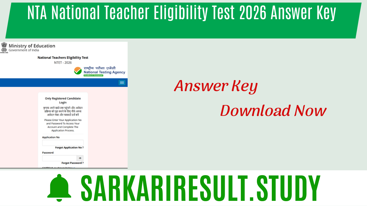 NTA NTET 2026 Answer Key 