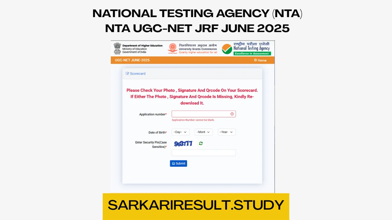 NTA UGC-NET JRF June 2025 Result