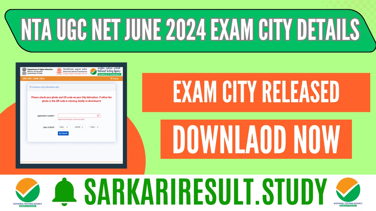 NTA UGC NET June 2024 Exam City