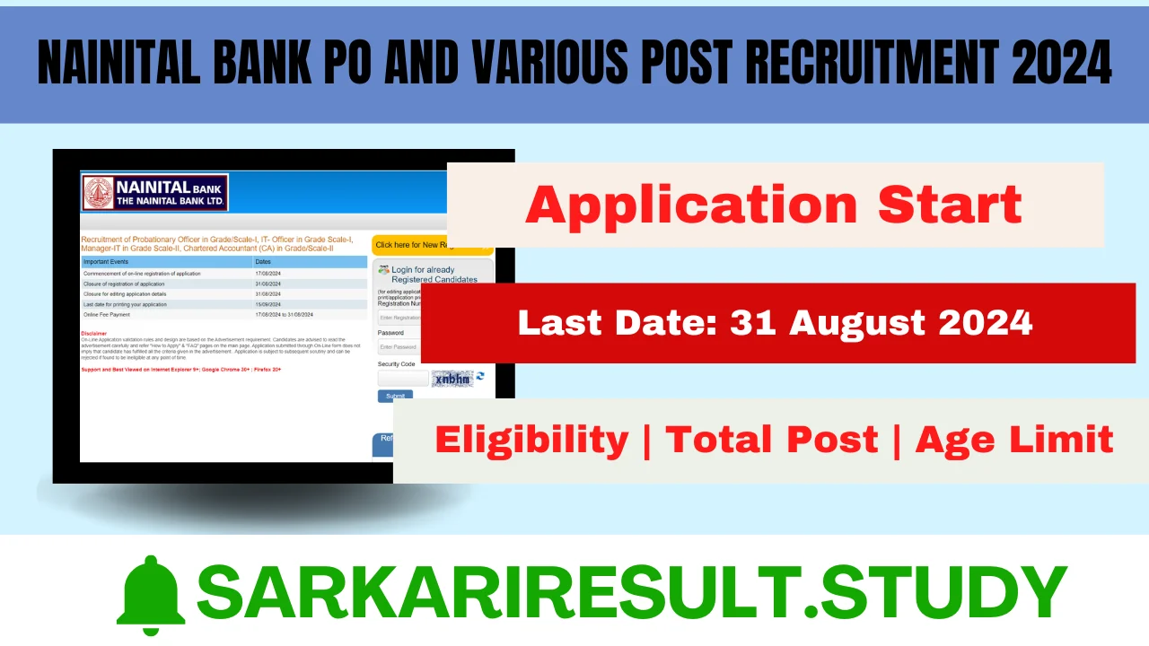 Nainital Bank PO and various post recruitment 2024