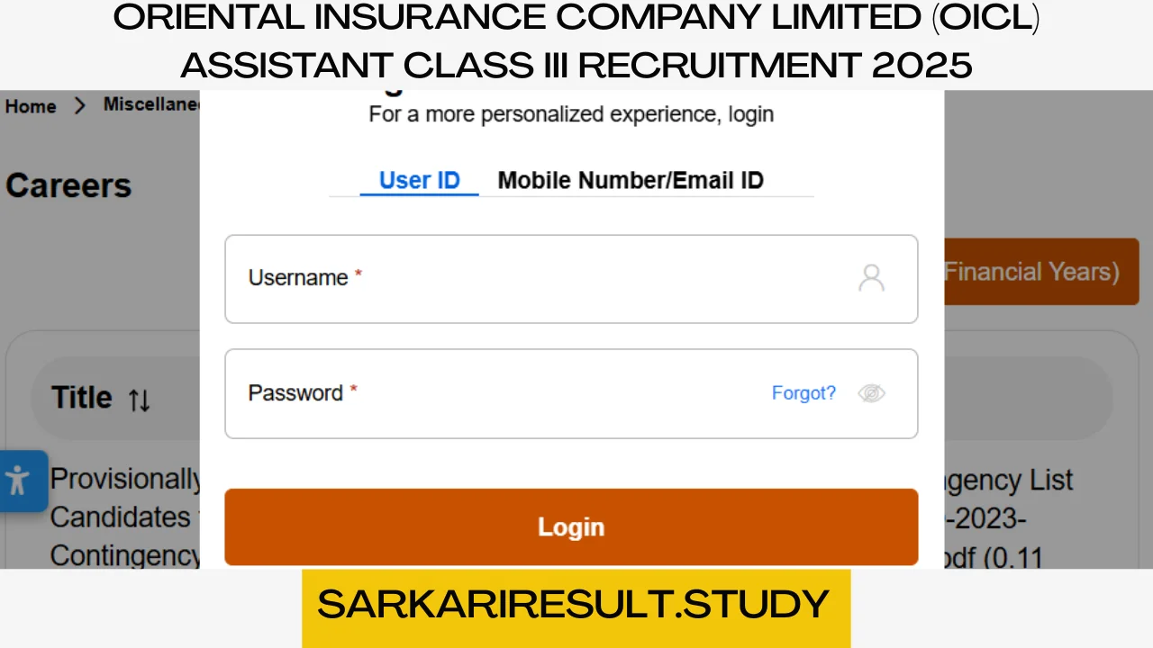 OICL Oriental Insurance Assistant Recruitment 2025