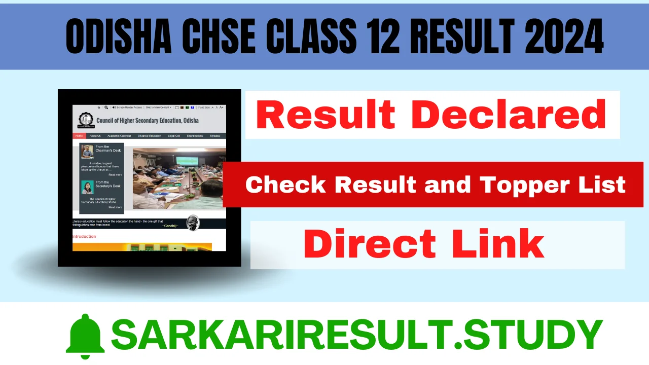 Odisha CHSE Class 12 Result 2024