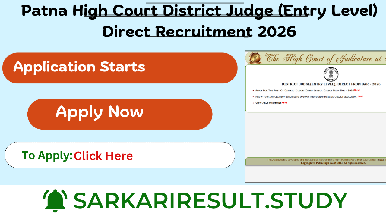 Patna High Court District Judge (Entry Level) Direct Recruitment 2026