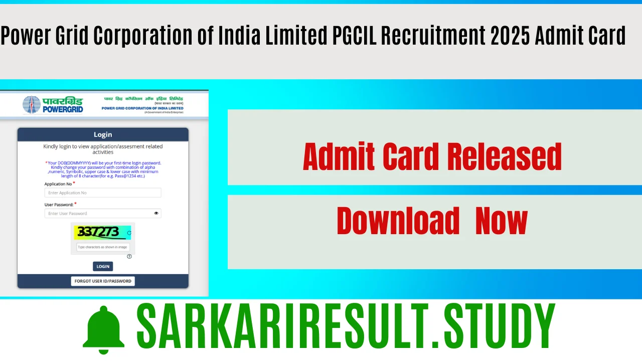 Power Grid Corporation of India Limited PGCIL Recruitment 2025 Admit Card