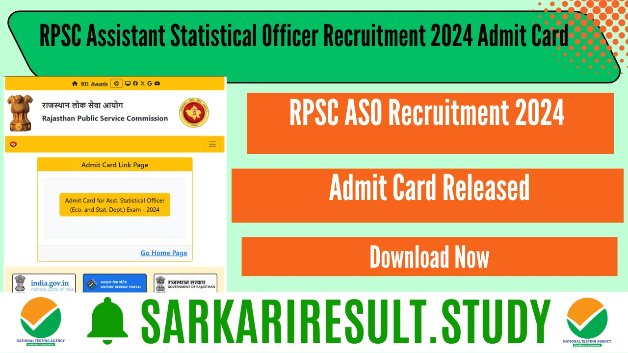 RPSC ASO Recruitment 2024 Admit Card 