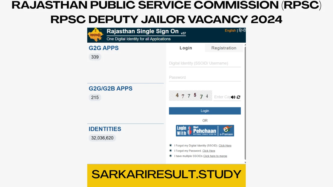 RPSC Deputy Jailor Vacancy 2024 Exam City Details