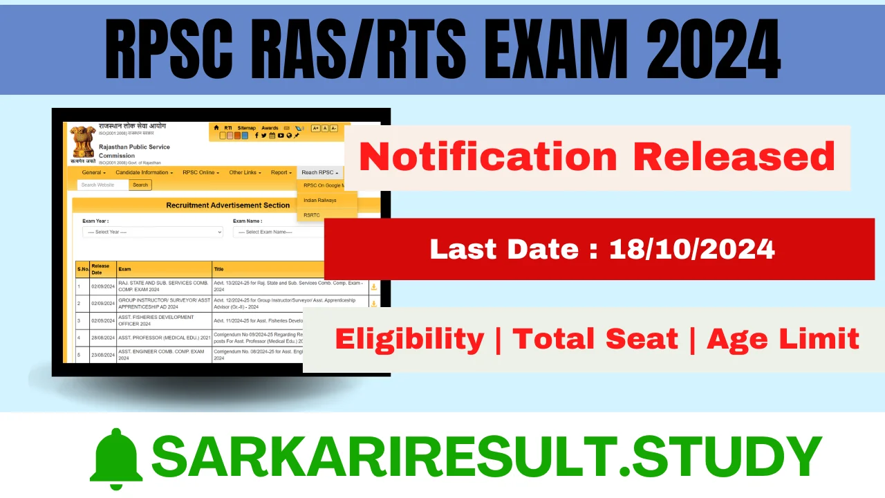 RPSC RAS/ RTS Exam 2024