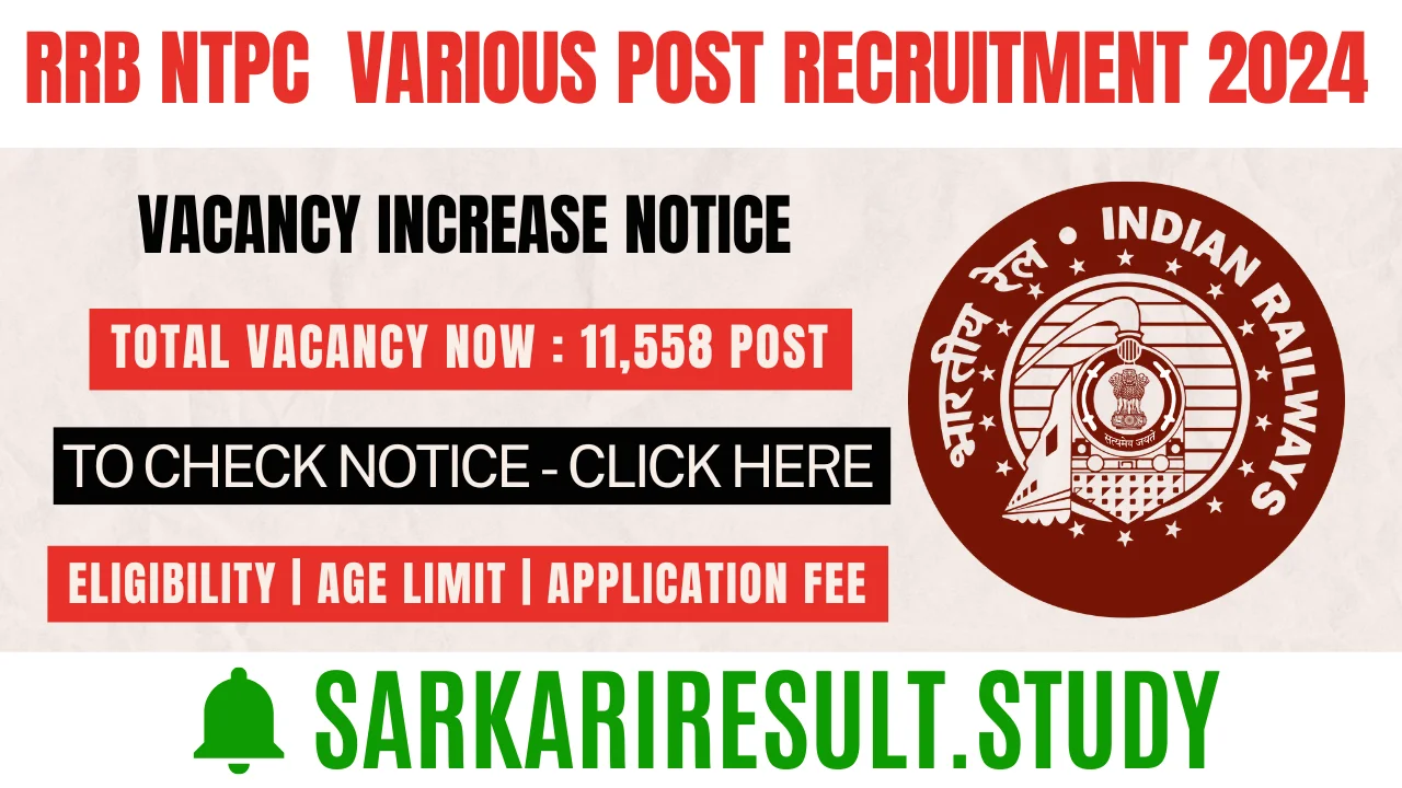 RRB NTPC  Various Post Recruitment 2024