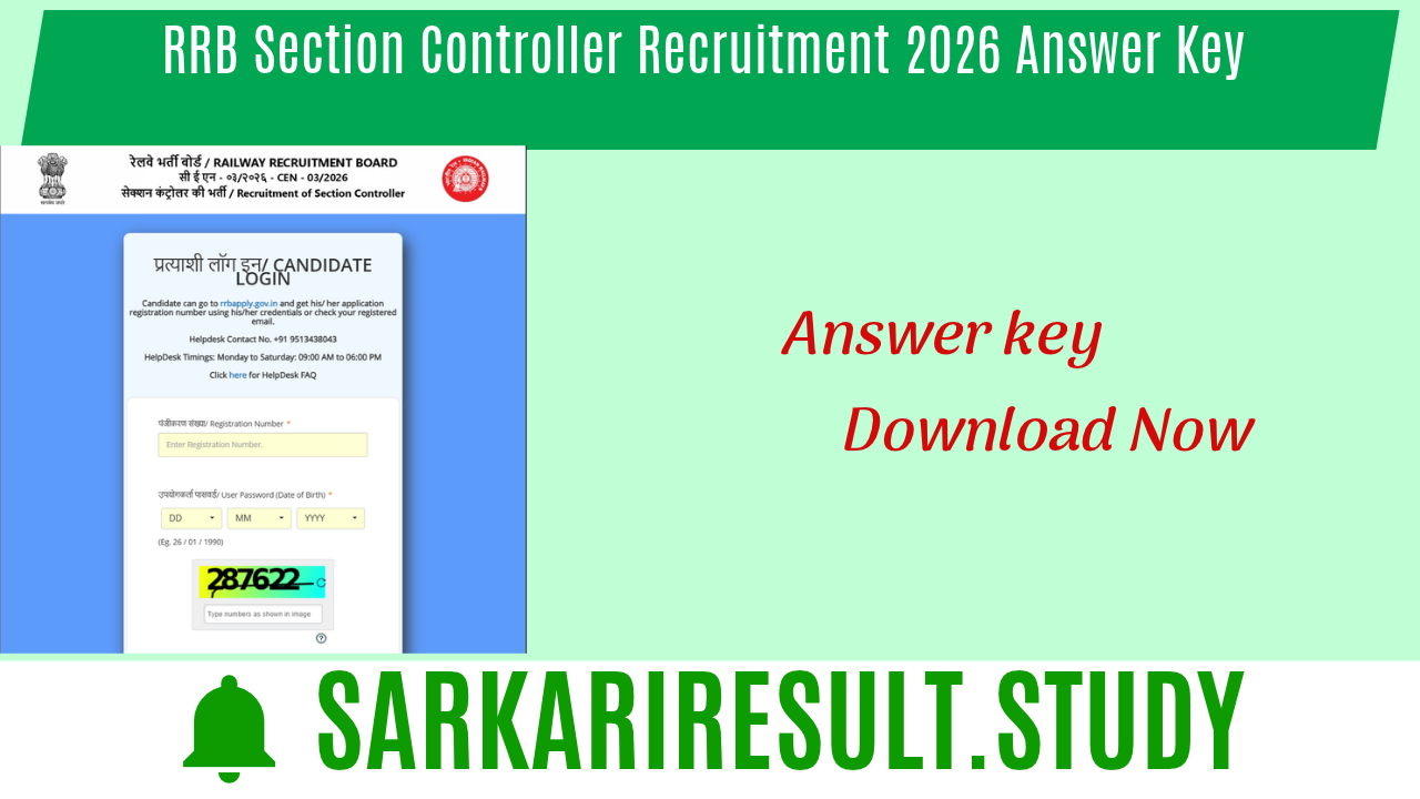 RRB Section Controller Recruitment 2026 Answer Key 