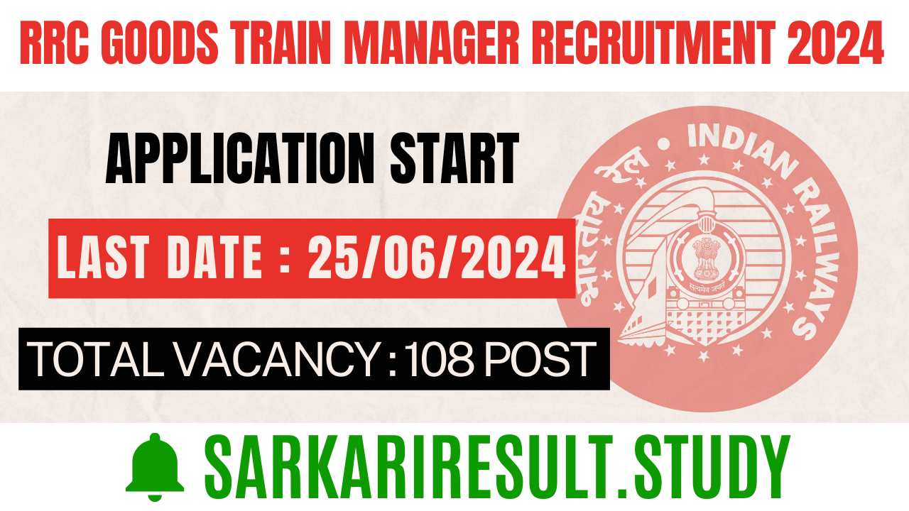 RRC Goods Train Manager Recruitment 2024