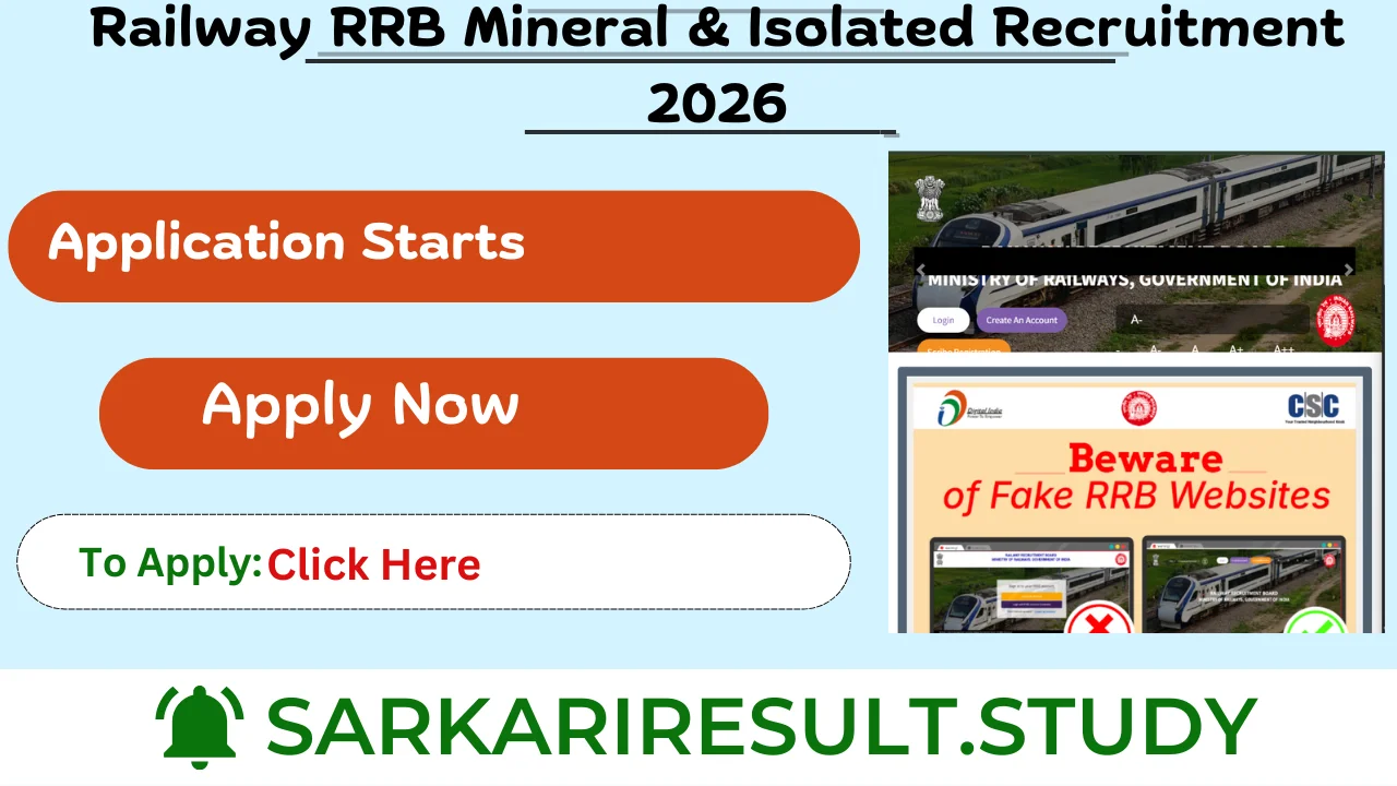 Railway RRB Mineral & Isolated Recruitment 2026