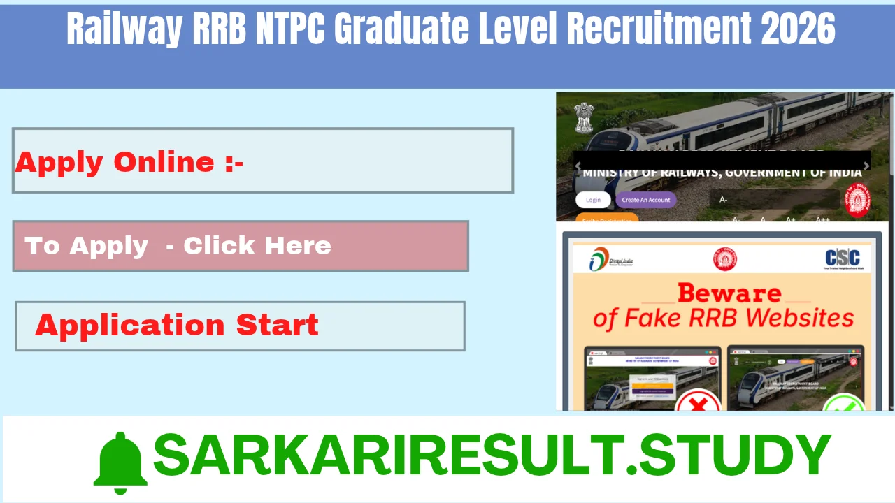 Railway RRB NTPC Graduate Level Recruitment 2026