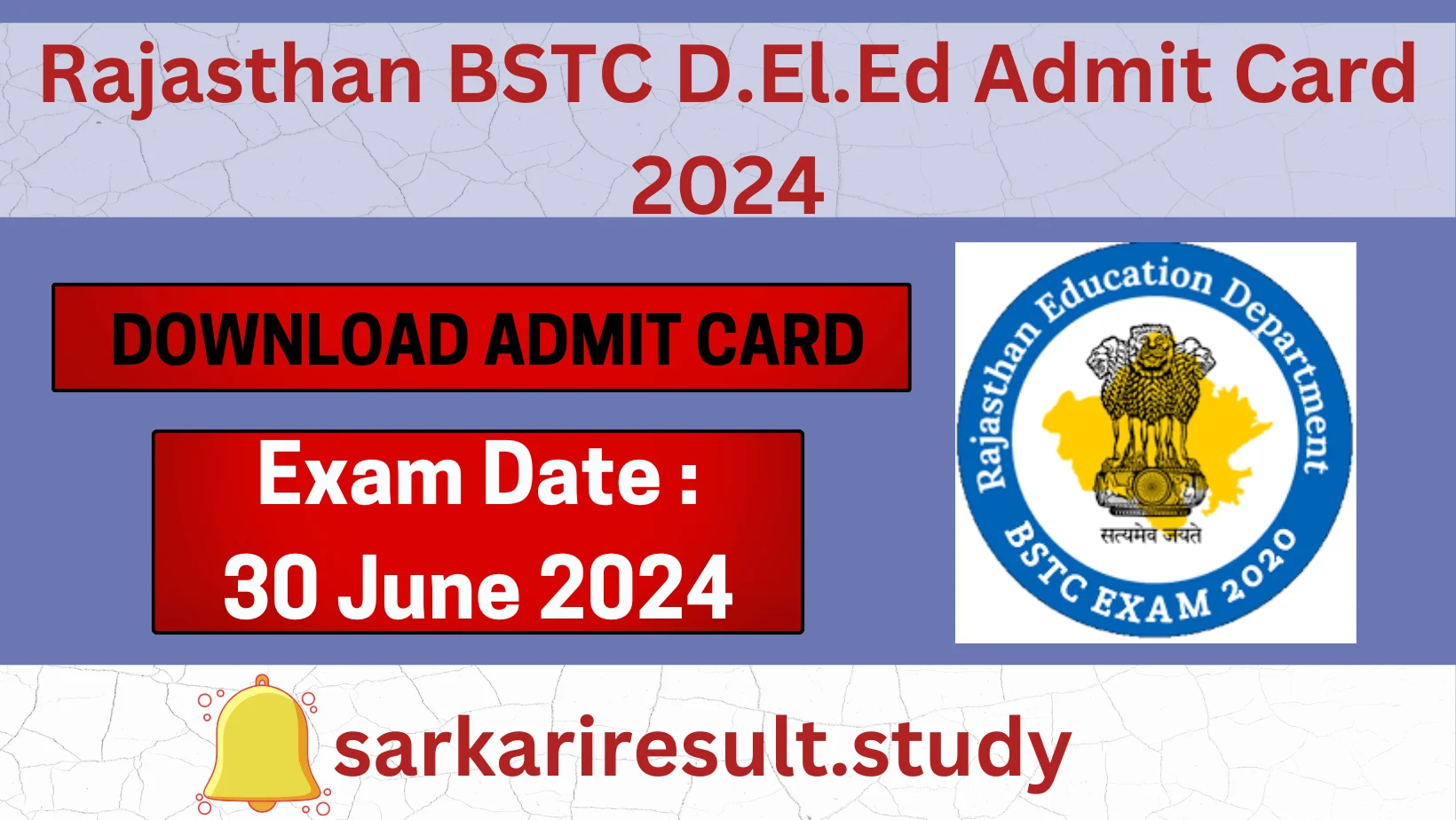 Rajasthan BSTC D.El.Ed Admit Card 2024