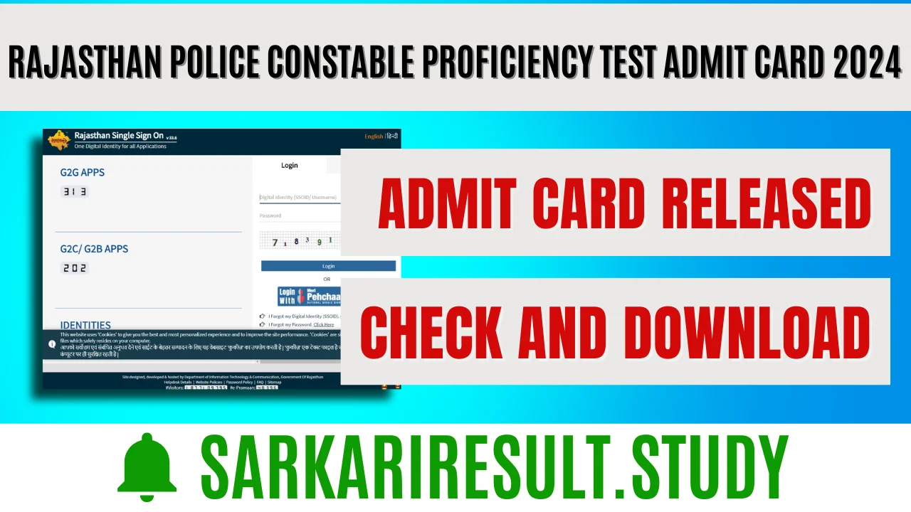 Rajasthan Police Constable Proficiency Test Admit Card 2024