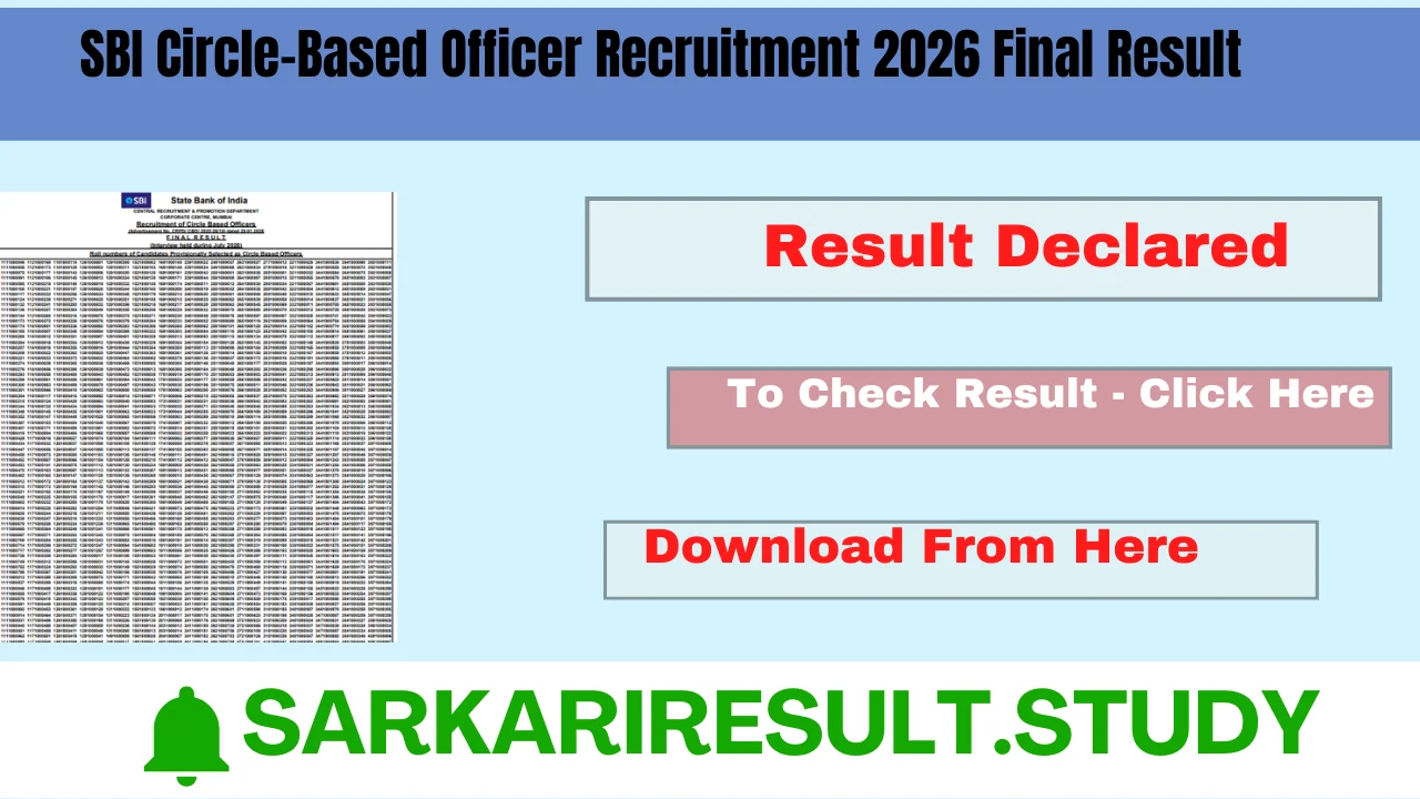  SBI CBO Circle-Based Officer Recruitment 2026 Final Result 